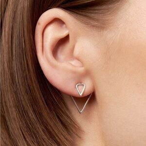 Front and Back Triangle Jacket Earrings